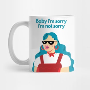 Baby cool blue hair girl with glasses red aesthetic illustration Mug